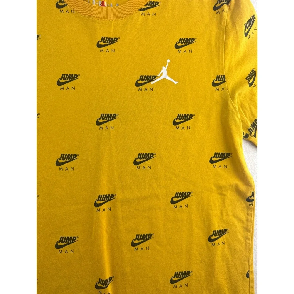 Nike Jordan Jumpman All Over Print Yellow T‎ Shirt Men's Size Small